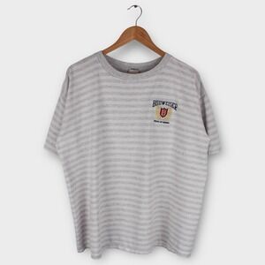 Vintage Budweiser Beer Striped T-Shirt XL Crable Sportswear Made In USA